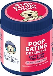 Under the Weather Poop Eating Deterrent Coprophagia Soft Chew Supplement for Dogs, 4.23-oz jar