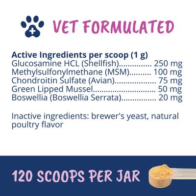 Show full view: Under the Weather Hip & Joint Powder Supplement for Dogs, 4.23-oz jar slide 7 of 8