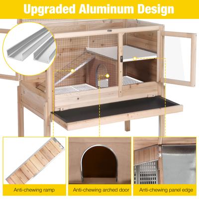 Show full view: Aivituvin AIR53-OC Wooden Small Pet Hutch, Original, 39.6-L slide 3 of 6