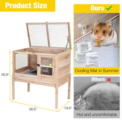 Show full view: Aivituvin AIR53-OC Wooden Small Pet Hutch, Original, 39.6-L slide 5 of 6