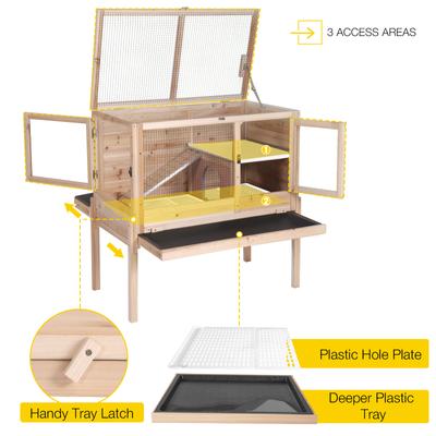 Show full view: Aivituvin AIR53-OC Wooden Small Pet Hutch, Original, 39.6-L slide 4 of 6