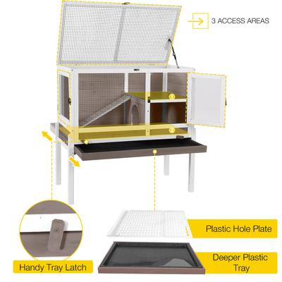Show full view: Aivituvin AIR53-WZ Small Pet Wooden Hutch, White, 39.6-L slide 4 of 7