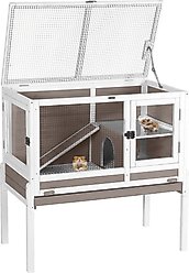 Aivituvin AIR53-WZ Small Pet Wooden Hutch, White, 39.6-L