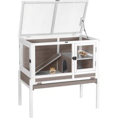 Aivituvin AIR53-WZ Small Pet Wooden Hutch, White, 39.6-L