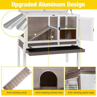Show full view: Aivituvin AIR53-WZ Small Pet Wooden Hutch, White, 39.6-L slide 2 of 7