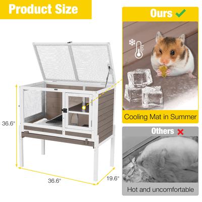 Show full view: Aivituvin AIR53-WZ Small Pet Wooden Hutch, White, 39.6-L slide 5 of 7