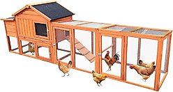 Yafylly 111.5-in Outdoor Waterproof Chicken Coop for 3 to 4 Chickens with Run & Nesting Box, Natural, Large