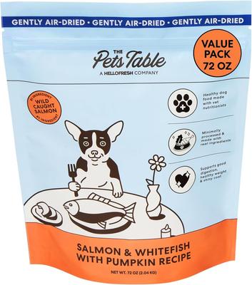 Show full view: The Pets Table Salmon & Whitefish with Pumpkin Grain-Free Air-Dried Dog Food, 72-oz bag slide 1 of 10