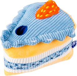 PAWTY TOYS Birthday Cake Plush Squeaky Dog Toy, Medium, White/Blue slide 2 of 4