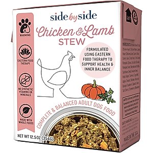 Side By Side Warming Complete & Balanced Chicken & Lamb Stew Wet Dog Food, 12.5-oz box