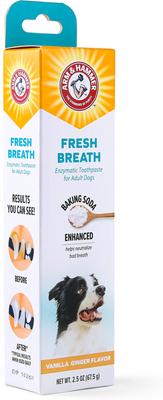 Show full view: Arm & Hammer Products Fresh Breath Vanilla-Ginger Flavored Enzymatic Dog Toothpaste, 2.5-oz tube slide 4 of 12