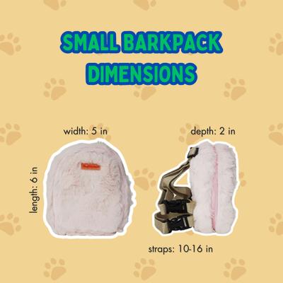 Show full view: Ruffsack Finny Fur Handmade Dog Backpack with Harness, Blush, Small slide 6 of 6