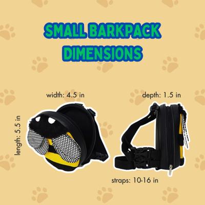 Show full view: Ruffsack Bumble Handmade Dog Backpack with Harness, Yellow, Small slide 6 of 6
