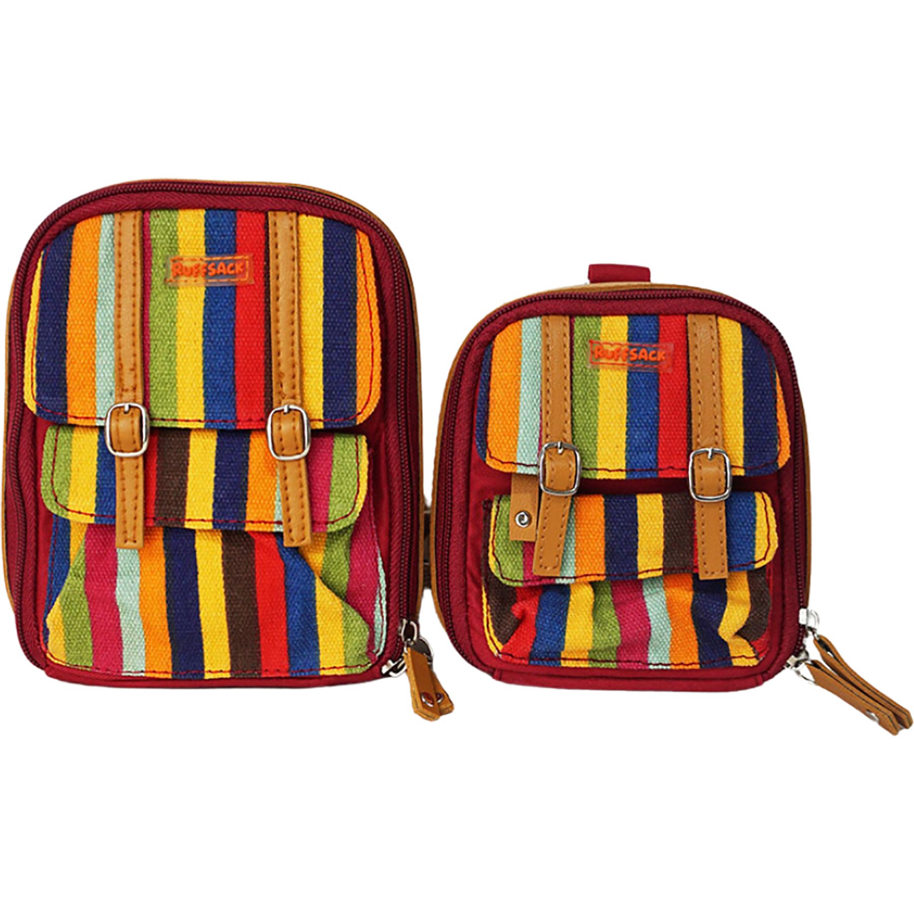 Ruffsack Dale Handmade Dog Backpack with Harness, Stripes, Small