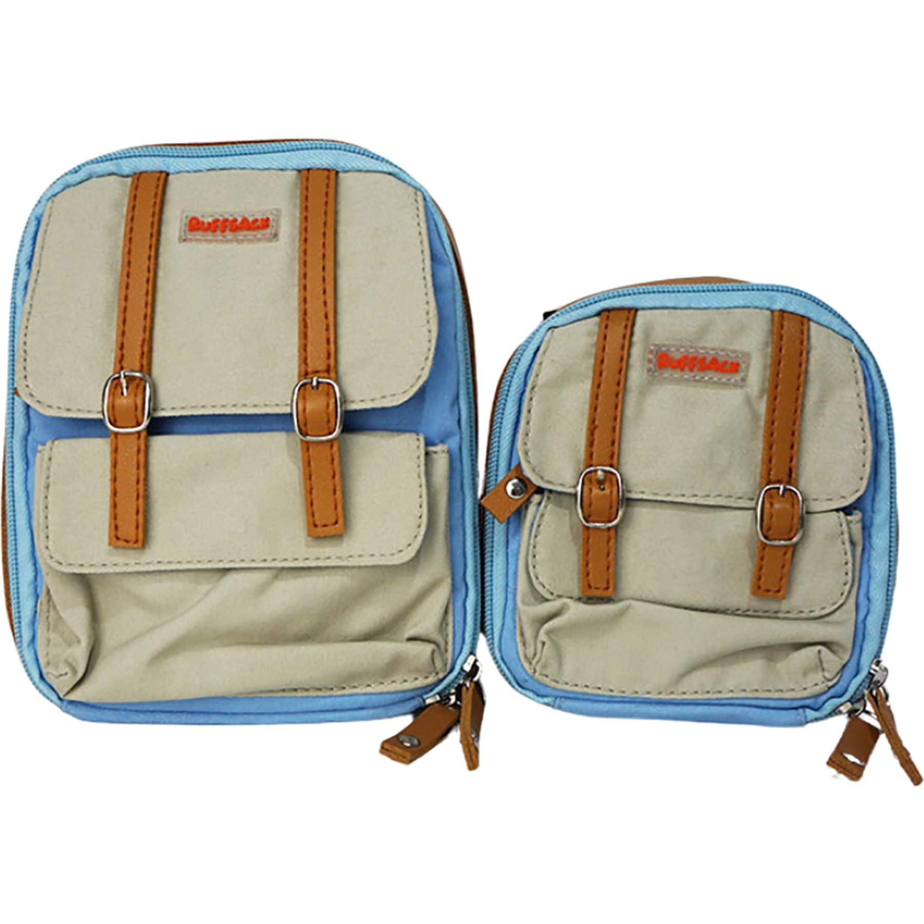 Ruffsack Dale Handmade Dog Backpack with Harness, Light Blue, Small
