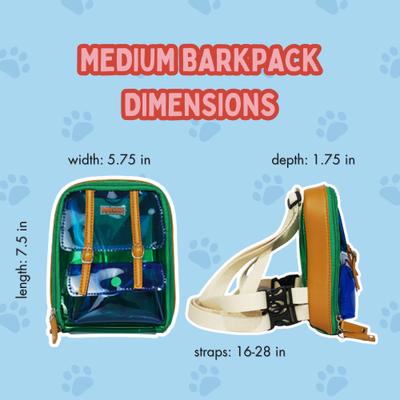 Show full view: Ruffsack Jelly Dale Handmade Dog Backpack with Harness, Green, Medium slide 5 of 5