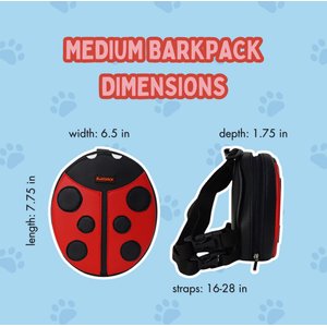 Ruffsack Lucy Handmade Dog Backpack with Harness, Red, Medium