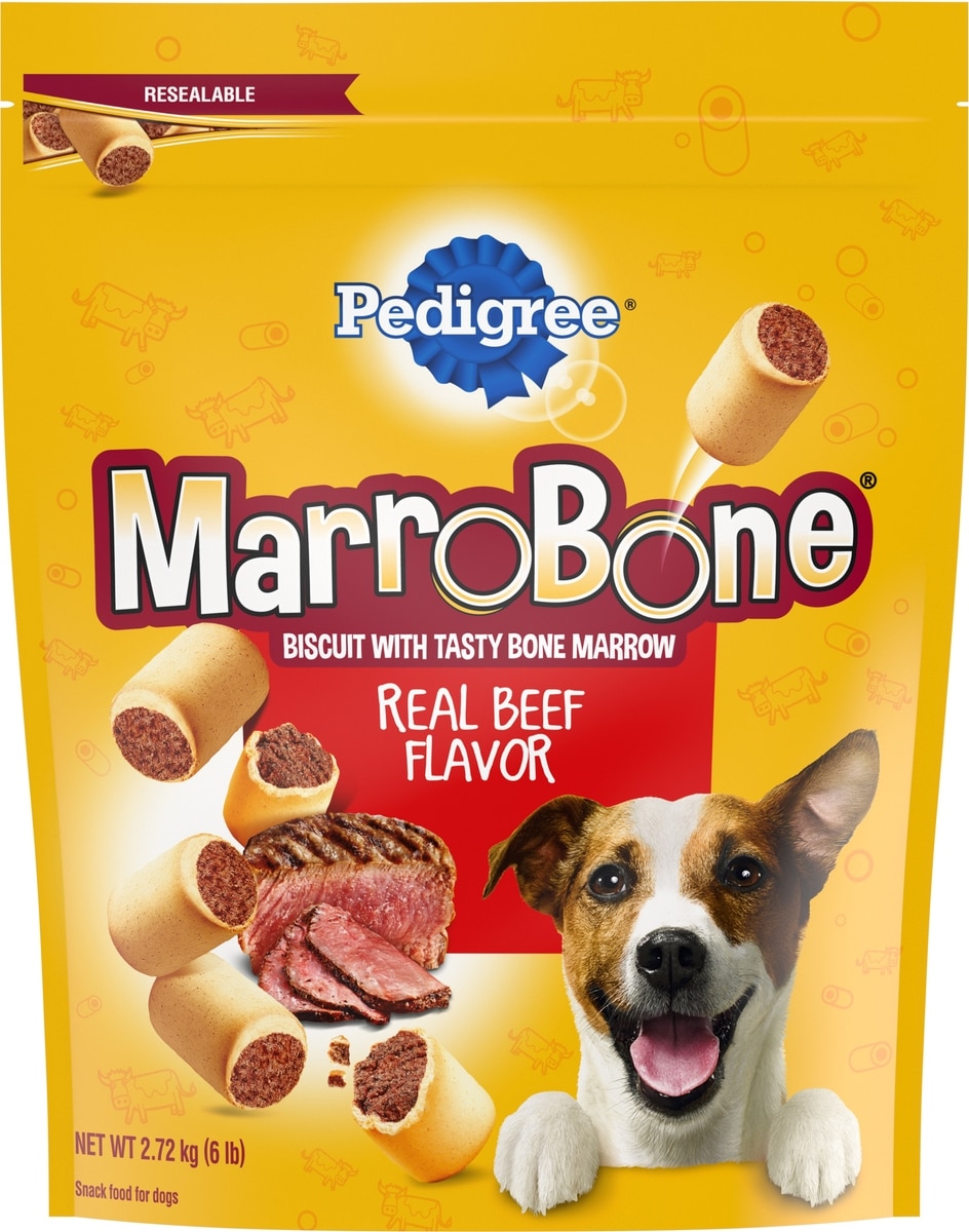 PEDIGREE Marrobone Real Beef Flavor Biscuit Dog Treats, 6-lb
