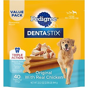 Pedigree Dentastix Large Original Chicken Flavor Dental Dog Treats, 40 count