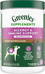 Greenies Allergy & Immune Support Sensitive Care Peanut Butter Flavor Supplement for Dogs, 80 count