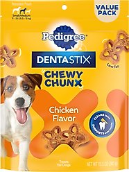 Pedigree DentaStix Chewy Chunx Chicken Flavor Small/Medium Dental Dog Treats, 13.5-oz pouch