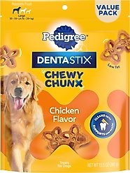 Pedigree DentaStix Chewy Chunx Chicken Flavor Large Dental Dog Treats, 13.5-oz pouch