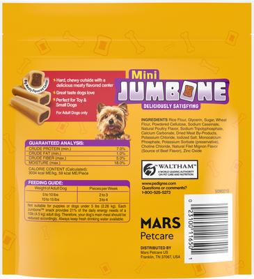 Show full view: Pedigree Mini Jumbone Real Beef Flavor Dog Treats, 12 count slide 3 of 11