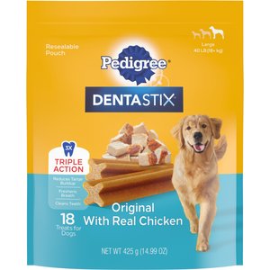 Pedigree Dentastix Large Original Chicken Flavor Dental Dog Treats, 18 count