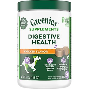 Greenies Digestive Health Chicken Flavored Soft Chew Digestive Supplement for Dogs, 80 count