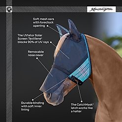 Kensington Protective Products UViator CatchMask with Ears & Nose Horse Fly Mask, Large, Merlot slide 2 of 9