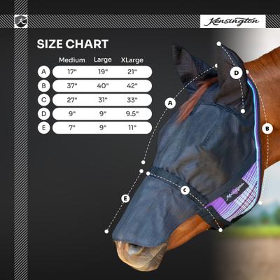 Show full view: Kensington Protective Products UViator CatchMask with Ears & Nose Horse Fly Mask, Large, Deluxe Black slide 3 of 10