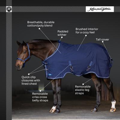 Show full view: Kensington Protective Products Poly Cotton Stable Sheet Horse Sheet, Hunter, 75-in slide 5 of 6