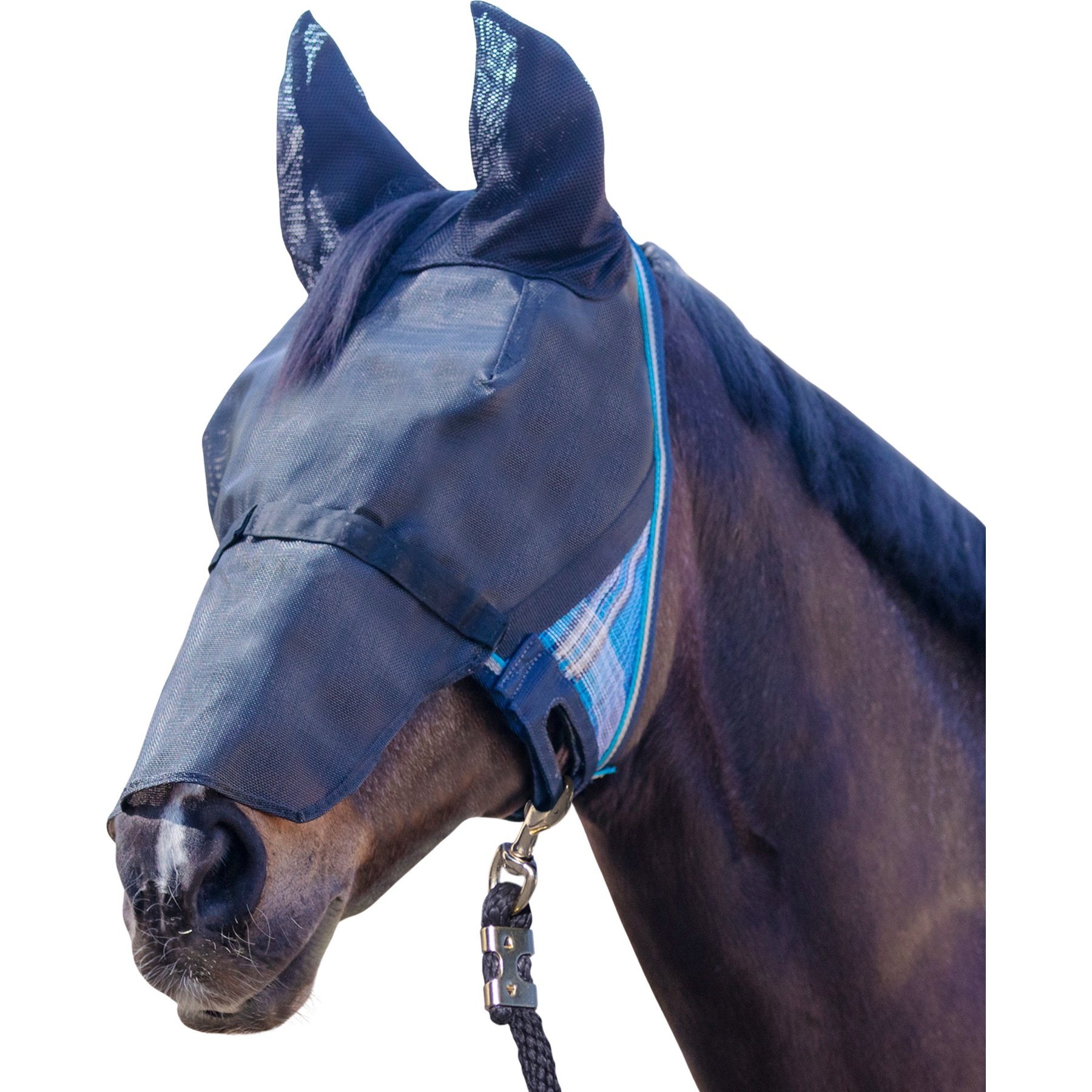 Kensington Protective Products UViator CatchMask with Ears & Nose Horse Fly Mask, Cob/Arab, Kentucky Blue