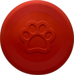 EVERFETCH Natural Rubber Paw-Shaped Frisbee Beef Scented Dog Chew Toy