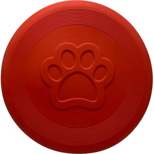 EVERFETCH Natural Rubber Paw-Shaped Frisbee Beef Scented Dog Chew Toy