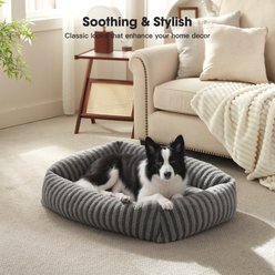 AIPERRO Rectangular Pillow-Shaped Bolster Dog & Cat Bed with Removable Cover, Brown, XX-Large slide 2 of 8