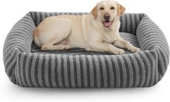 AIPERRO Rectangular Pillow-Shaped Bolster Dog & Cat Bed with Removable Cover, Brown, XX-Large