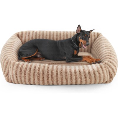 AIPERRO AIPERRO Rectangular Pillow-Shaped Bolster Dog & Cat Bed with Removable Cover, Grey, X-Large