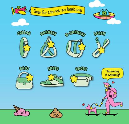 Show full view: Jiby Dog Crew Gingerbro Jiby Dog Charm Collar Accessory, Brown slide 4 of 7