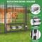 Show in main carousel: Yafylly Outdoor Roof Cover Animal Hutch Metal Coop Fence Dog Kennels with 2 Feeders & Double Lock, Black, Large slide 7 of 8