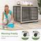 Show in main carousel: Yafylly Wooden Furniture Style End Table Double Door Dog Crate with Wheels, X-Large, Gray slide 4 of 7