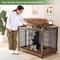 Show in main carousel: Yafylly Wooden Furniture Style End Table Double Door Dog Crate with Wheels, X-Large, Rustic Brown slide 2 of 7