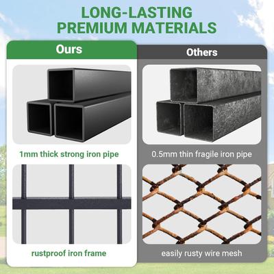 Show full view: Yafylly Outdoor Large Dog Kennel with Roof Cover, Black+Gray, 6.6 x 6.6-ft slide 5 of 6