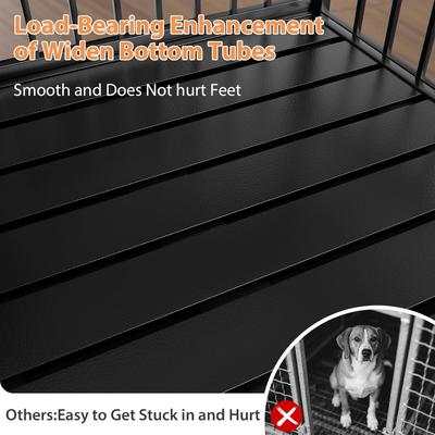 Show full view: Yafylly Heavy Duty Double Door Dog Crate with 2 Removable Pans, Black, X-Large: 61 inch slide 5 of 8
