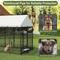 Show in main carousel: Yafylly Outdoor Roof Dog Kennel with 2 Rotating Feeder Bowl, Black, Large slide 6 of 7