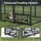 Show in main carousel: Yafylly Outdoor Roof Dog Kennel with 2 Rotating Feeder Bowl, Black, Large slide 4 of 7