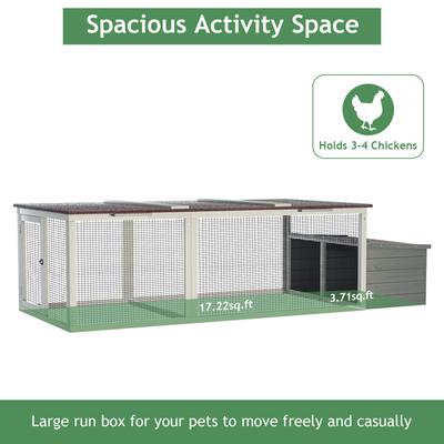 Show full view: Yafylly Outdoor Wooden Chicken Coop with Nesting Box & Weatherproof Asphalt Roof, Large slide 4 of 7