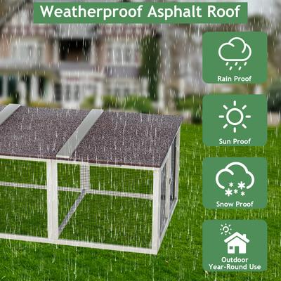 Show full view: Yafylly Outdoor Wooden Chicken Coop with Nesting Box & Weatherproof Asphalt Roof, Large slide 6 of 7