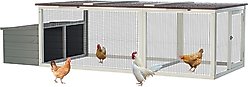 Yafylly Outdoor Wooden Chicken Coop with Nesting Box & Weatherproof Asphalt Roof, Large
