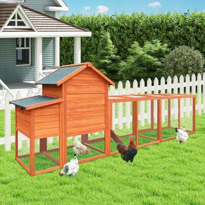 Show full view: Yafylly Outdoor Wooden Chicken Coop with Perch, Natural, Natural, Large slide 7 of 7